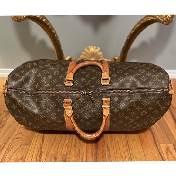 LOUIS VUITTON Keepall 55 Monogram Large Duffle Travel Bag 💯 AUTHENTIC - Picture 7 of 15
